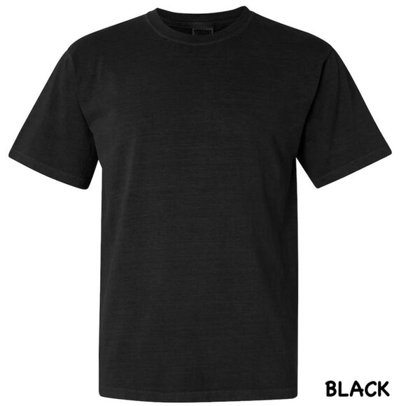 Comfort Color Tee In Black with Cute GLITTER "BULL SHEET" COW Transfer - Picture 2 of 4